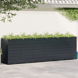 Wheelie Bin Storage for 6 Bins Black 408 x 77,5 x 121,5 cm - Side View
