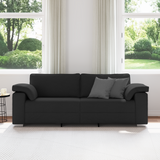 3-Seater Sofa Black 220 cm Fabric - Side View