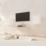 Wall Cabinets 2pcs White 30x30x40 cm Solid Wood Pine - Front View