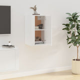 Wall Mounted TV Cabinet High Gloss White 40x34.5x60 cm - Side View