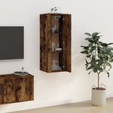 Wall Mounted TV Cabinet Smoked Oak 40x34.5x100 cm - Side View