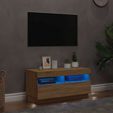 TV Cabinet with LED Lights Sonoma Oak 80x35x40 cm