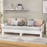 Pull-out Day Bed without Mattress White 2x(90x190) cm - Front View