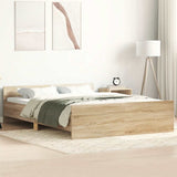 Bed Frame without Mattress Sonoma Oak 135x190 cm - Front View
