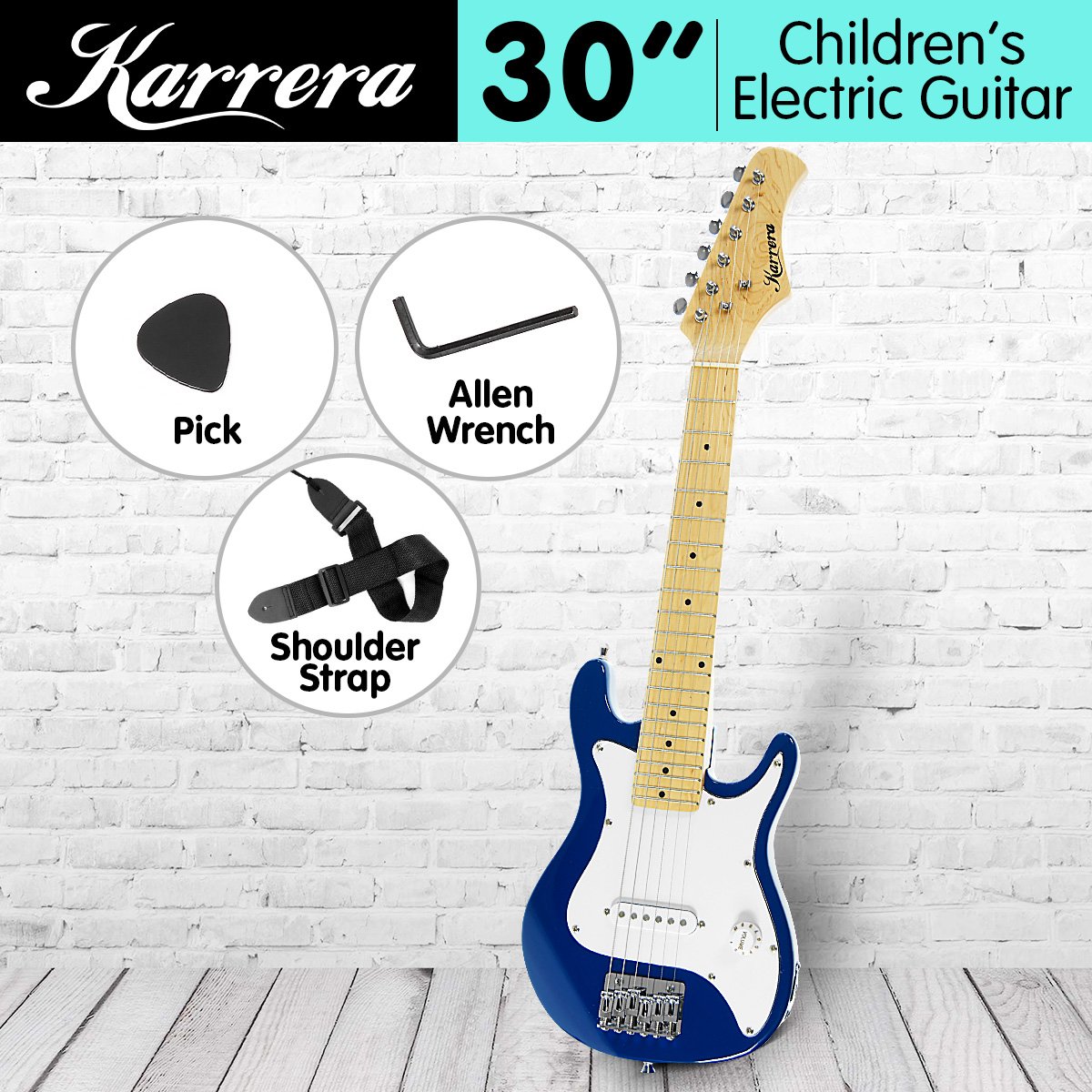 Karrera Electric Childrens Kids Guitar - Blue