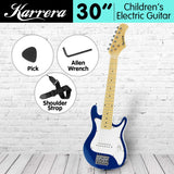 Karrera Electric Childrens Kids Guitar - Blue - Rear View