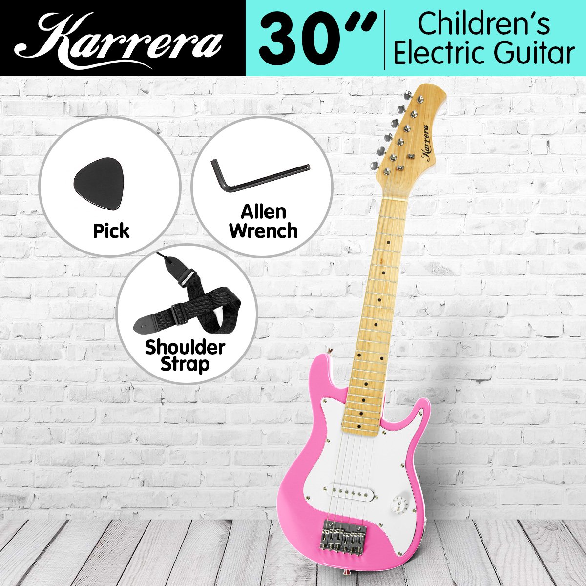 Karrera Electric Childrens Guitar Kids - Pink
