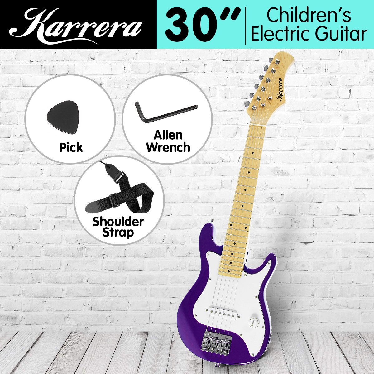 Karrera Electric Childrens Guitar Kids - Purple