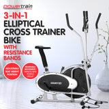 Powertrain 3-in-1 Elliptical Cross Trainer Exercise Bike with Resistance Bands - Extra Image
