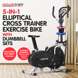 Powertrain 5-in-1 Elliptical Cross Trainer Bike with Dumbbell Sets - Extra Image