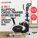 Powertrain 6-in-1 Elliptical Cross Trainer Bike with Weights and Twist Disc - Extra Image