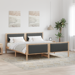 Bed Frame with Headboard Dark Grey 180 x 200 cm Fabric