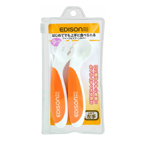 EDISON mama ForkSpoon Beginner SetOrange left Handed-2006733438828285952