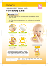 EDISON mama Kamikami baby Teether banana ring - Front View