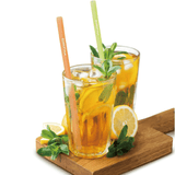 EDISON mama Resealable Silicone Zipper Straw Green/Orange - 45-Degree Angle