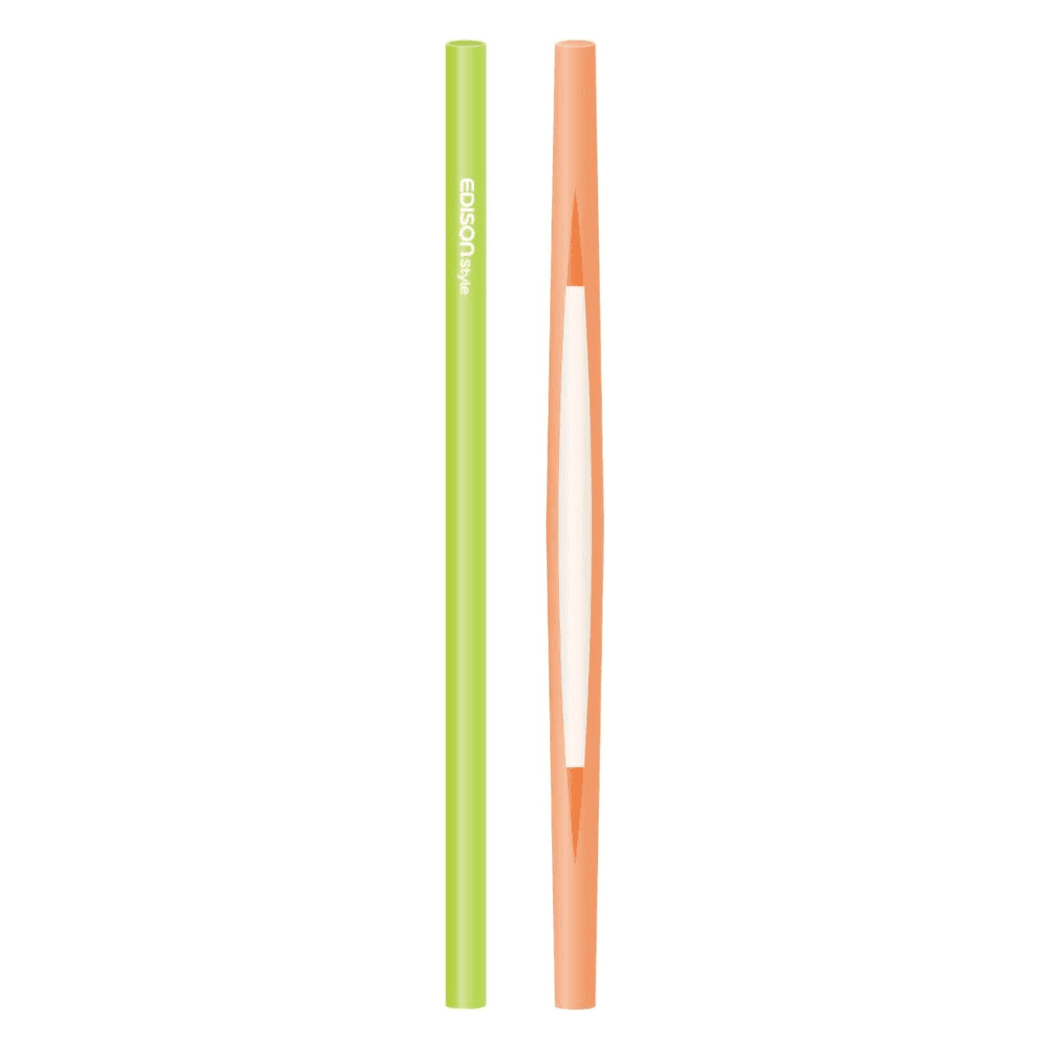 EDISON mama Resealable Silicone Zipper Straw Green/Orange-1954803144978468871
