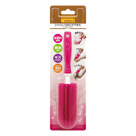 EDISON mama Silicone Baby Bottle Brush Pink-2006733472382717952