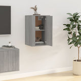 Wall Mounted TV Cabinet Grey Sonoma 40x34.5x60 cm - Side View