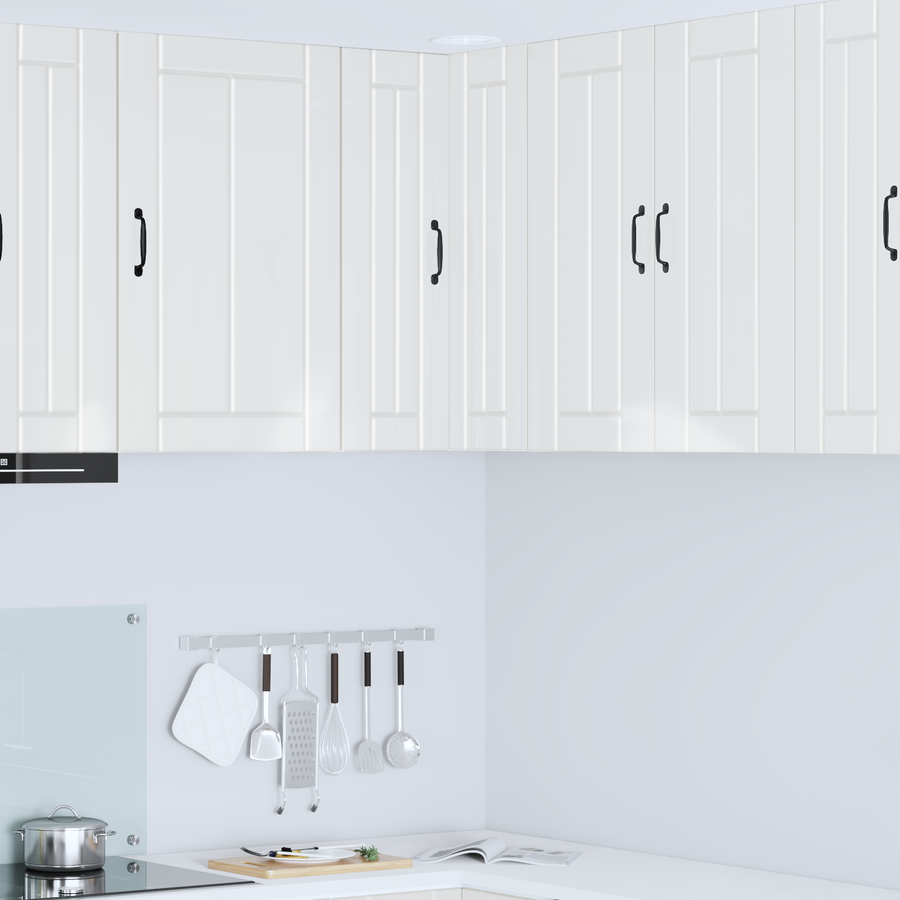 Wall Corner Cabinet LUCCA High Gloss White 57 x 57 x 80 cm