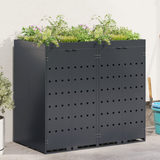 Wheelie Bin Storage for 2 Bins Anthracite 136 x 77,5 x 121,5 cm - Side View