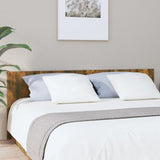Bed Headboard Smoked Oak 200 cm Engineered Wood - Front View