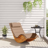 Rocking Sun Lounger with Cushion Solid Wood Acacia - Side View