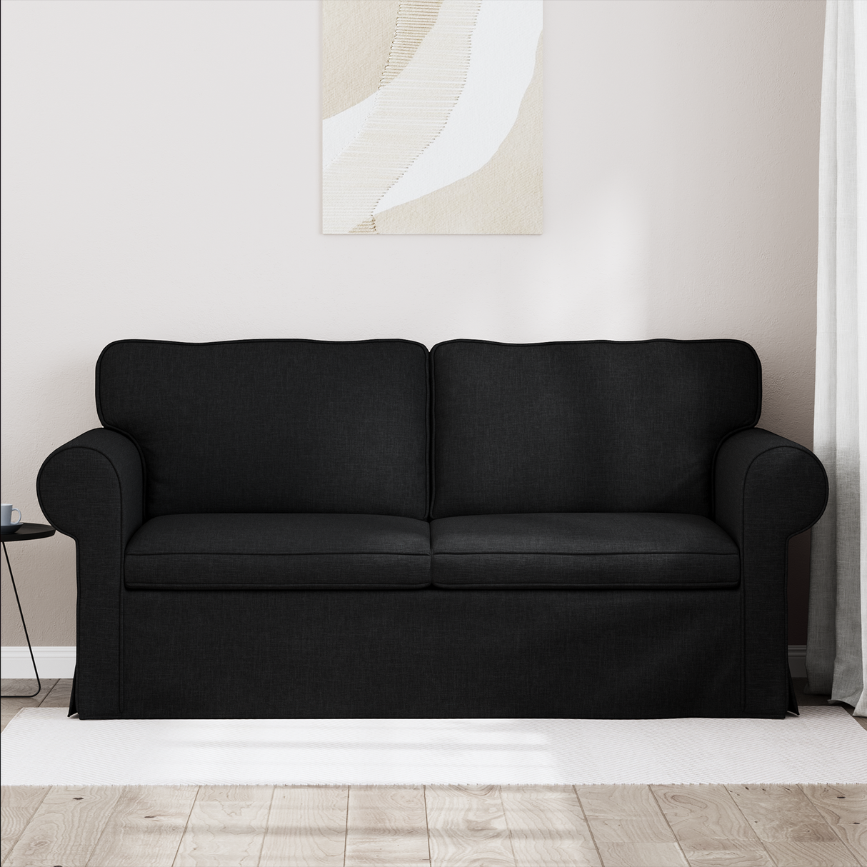 Sofa Black 175 x 82 x 80 cm Fabric