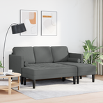 Sofa Set 2 pcs Dark Grey Polyester