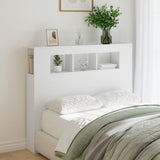 LED Headboard White 120 cm Engineered Wood - Side View