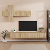 7 Piece TV Cabinet Set Sonoma Oak Engineered Wood - Front View