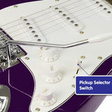 Karrera 39in Electric Guitar Music 6-String Instrument Full Size Purple - Side View