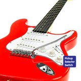 Karrera 39in Electric Guitar Music 6-String Instrument Full Size Red - Top-Down View