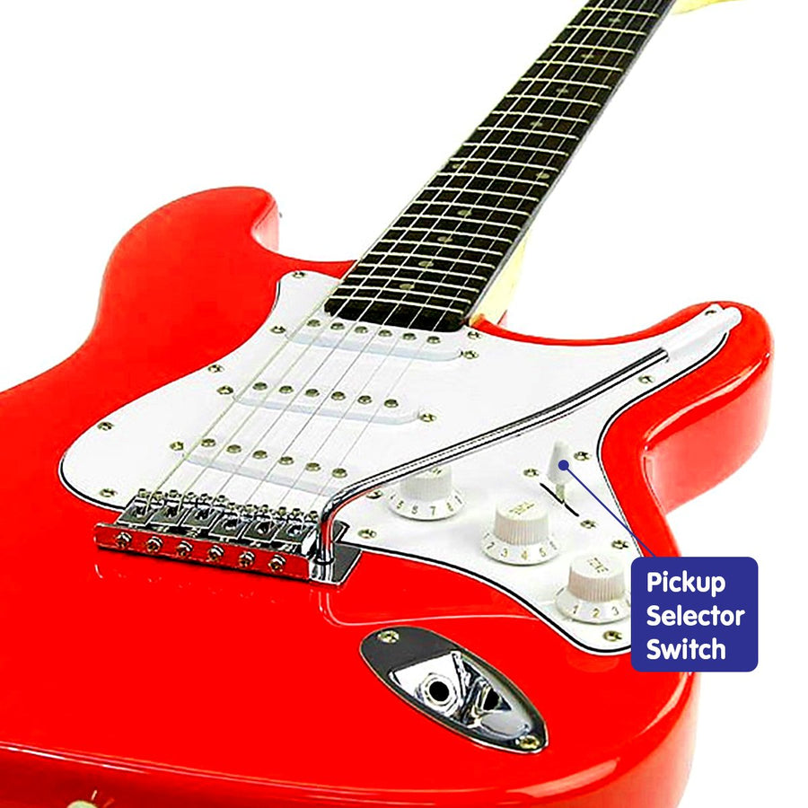 Karrera 39in Electric Guitar Music 6-String Instrument Full Size Red