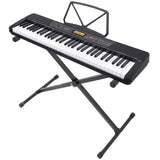 Karrera 61-Key Electronic Keyboard with LCD Display and Touch Response in Black CHJ-291 - Side View