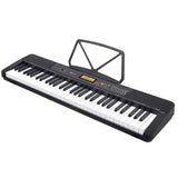 Karrera 61-Key Electronic Keyboard with LCD Display and Touch Response in Black CHJ-291 - Rear View