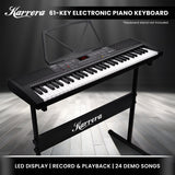 Karrera 61-Key Electronic Piano Keyboard 75cm - Black - Front View