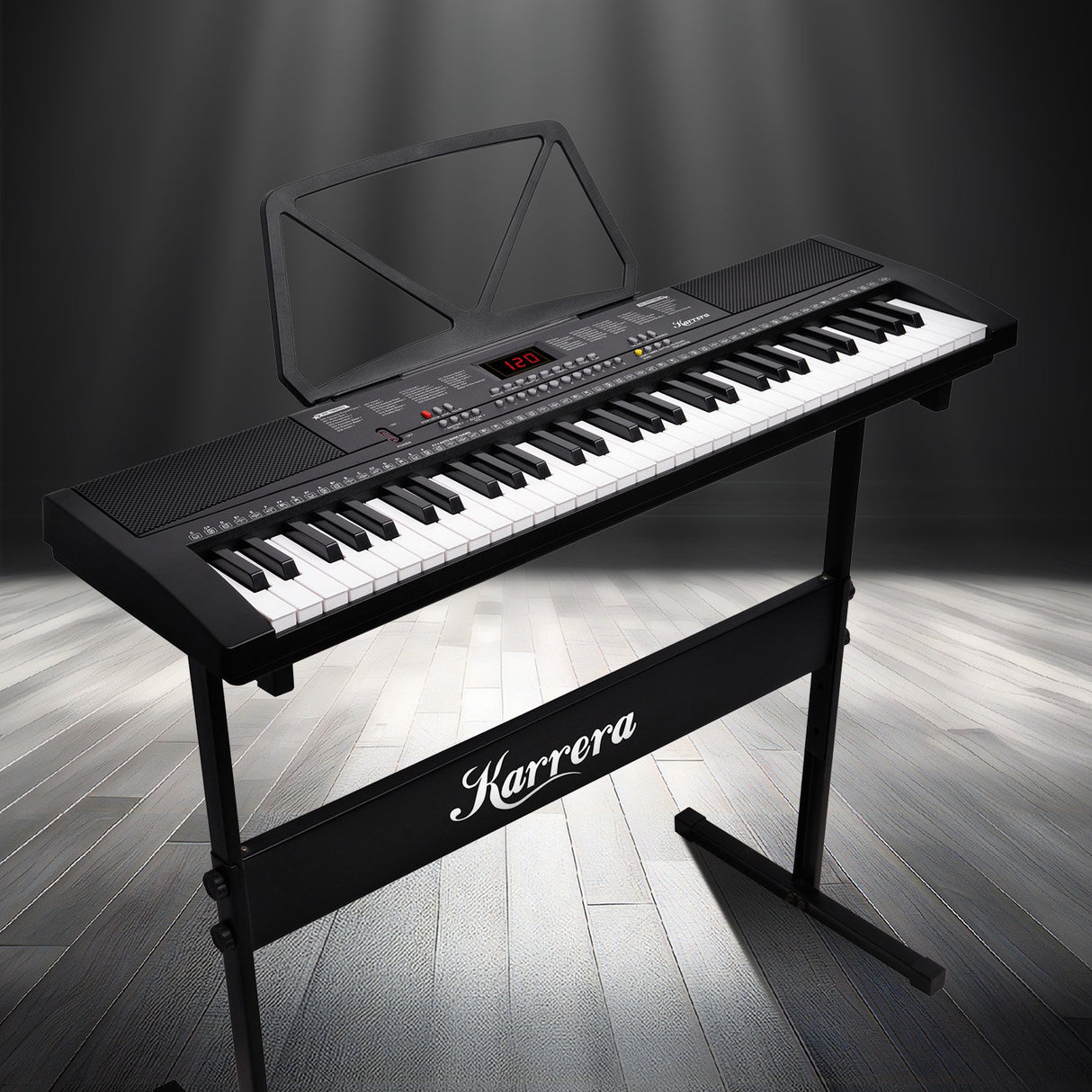 Karrera 61-Key Electronic Piano Keyboard 75cm - Black