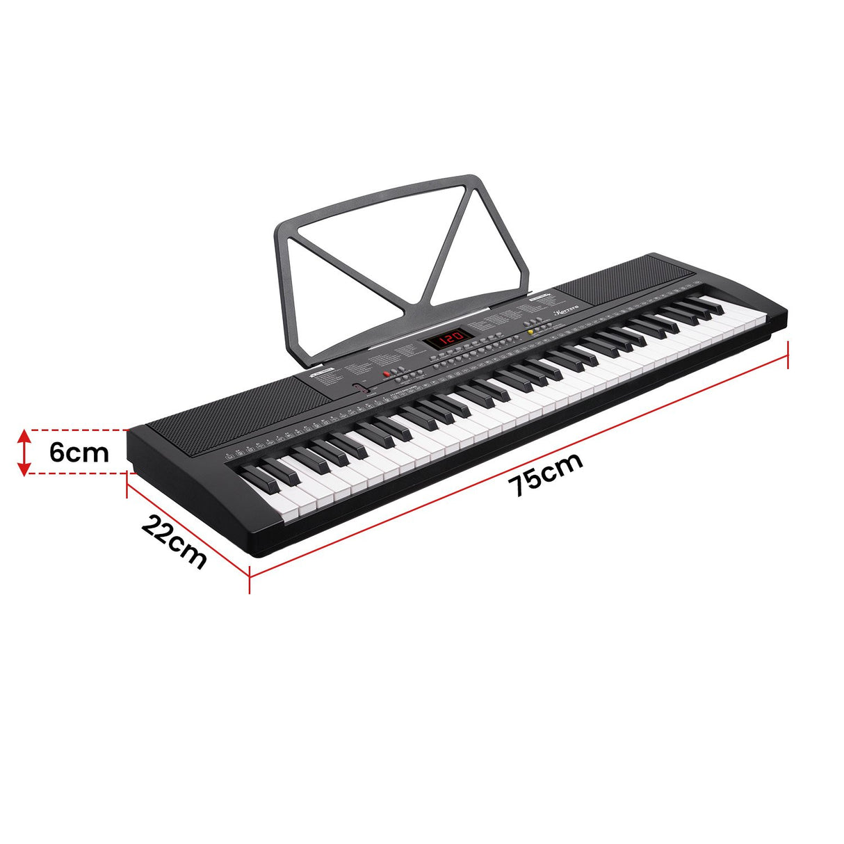 Karrera 61-Key Electronic Piano Keyboard 75cm - Black