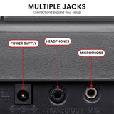 Karrera 61-Key Electronic Piano Keyboard 75cm - Black - Rear View