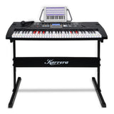 Karrera 61-Keys Electronic LED Keyboard Piano with Stand - Black