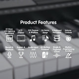 Karrera 61-Keys Electronic LED Keyboard Piano with Stand - Black