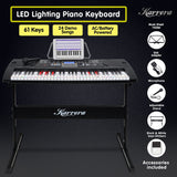 Karrera 61-Keys Electronic LED Keyboard Piano with Stand - Black - Extra Image