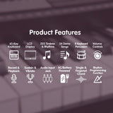 Karrera 61-Key Electronic Keyboard Piano Music with Stand - Pink