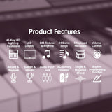 Karrera 61-Key Electronic LED Piano Keyboard with Stand - Pink