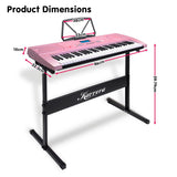Karrera 61-Key Electronic LED Piano Keyboard with Stand - Pink