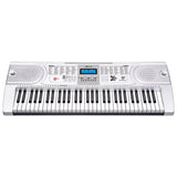 Karrera 61-Key Electronic LED Keyboard Piano with Stand - Silver