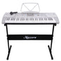 Karrera 61 Keys Electronic Keyboard Teaching Piano with Electric Stand in Silver CHJ-61