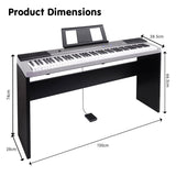 Karrera 88 Keys Electronic Keyboard Piano with Stand Silver - Extra Image