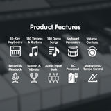 Karrera 88 Keys Electronic Keyboard Piano with Stand Silver - Extra Image