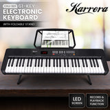 Karrera 61-Key Electronic Piano Keyboard with LED and Folding Stand in Black CHJ-SD1 - Extra Image